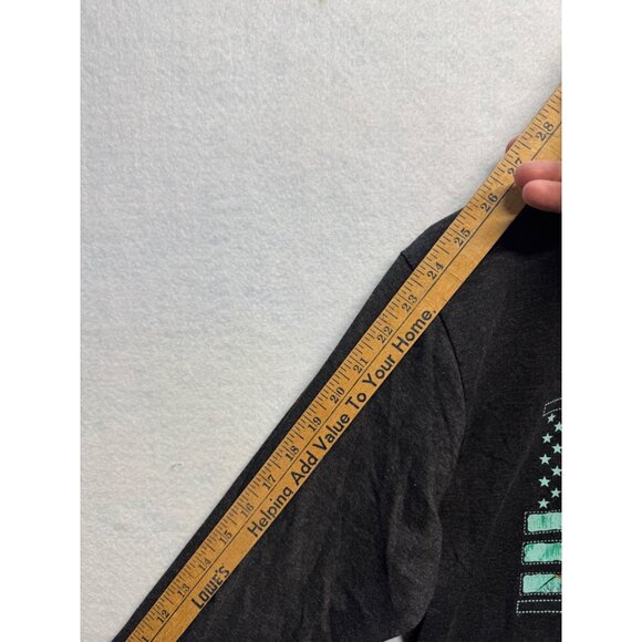 Realtree Long Sleeve Shirt M Charcoal Gray W/ Teal Camo Flag Design - Picture 9 of 11